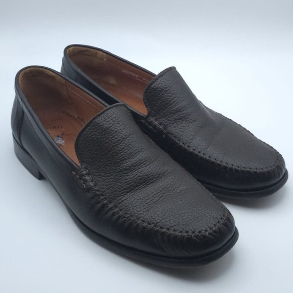 SANDRO MISTER Men's Brown Leather Loafers Shoes Size 9.5 D SPAIN🇪🇸MADE BRN-SY - Picture 8 of 13